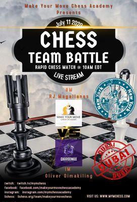 MYM Is going to Dubai! A friendly chess team battle this coming Saturday July 11 10AM EDT - LIve streamed on Twitch.tv!
www.mymchess.com