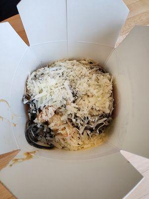 Shrimp Scampi Squid ink pasta