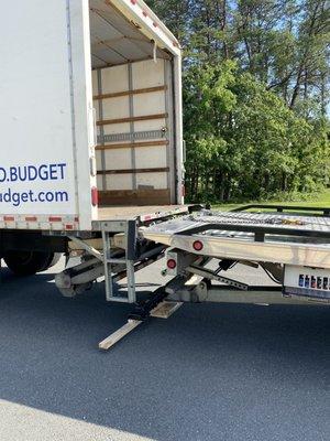 Backing up to offload heavy cargo.