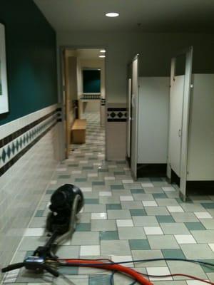 Tile bathroom floor we maintain....12' by 72'