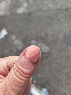 This is what I get after 12 years, just because I wanted a change from gels and acrylics. Photo taken on the way to my car.