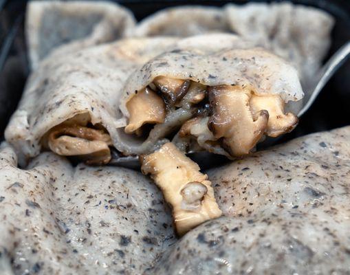 R19 Black Truffle with Shiitake Mushroom Rice Noodle Roll 頂級黑松露香菇腸粉: $11.95; $13.01 with tax. Take-out.