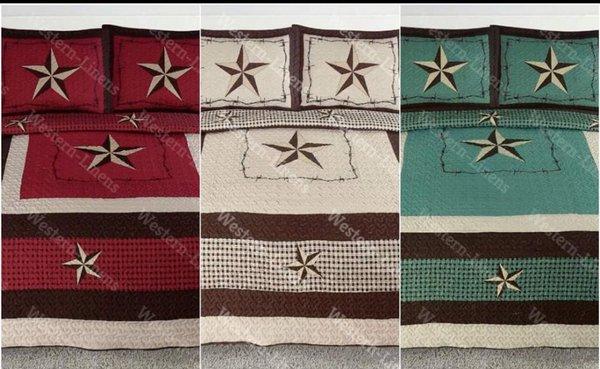 3 pics Western Star quilt set includes 2 pillow shams.