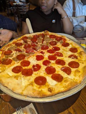 Half an half pepperoni and hot Honey