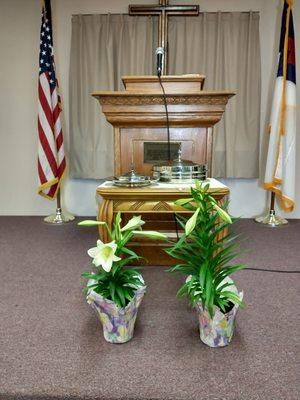 Celebration of the Lord's Supper on the first Sunday of each month.