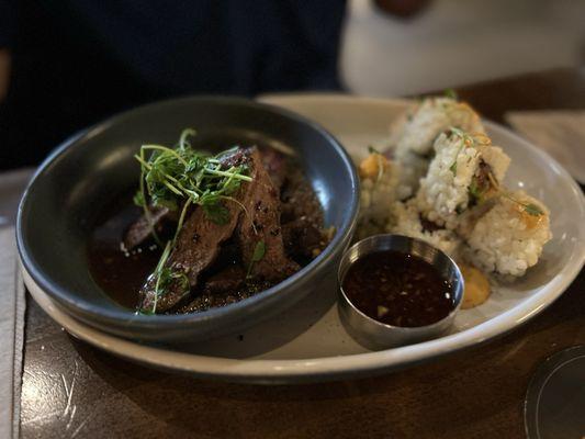 Steak & Tuna Avocado Crunch Roll