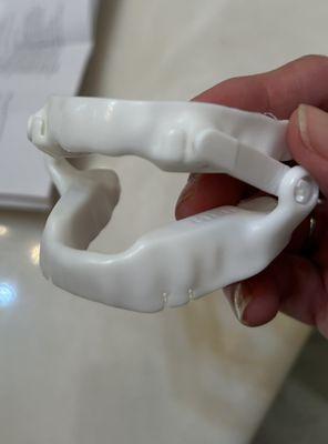 Sleep apnea dental device.