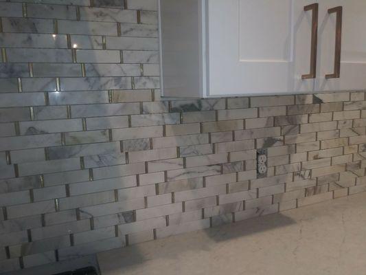 Marble backsplash