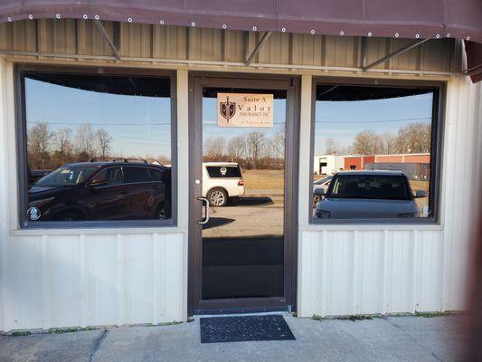 The outside of the property.