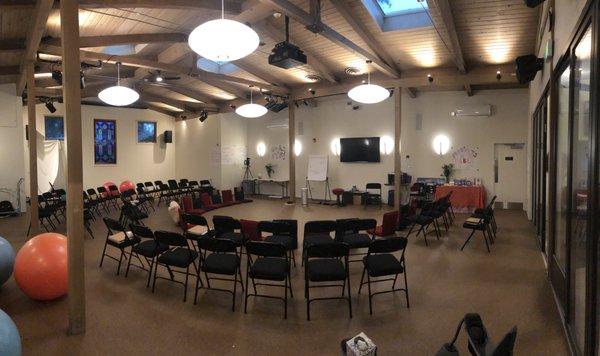 Beautiful auditorium has state-of-the-art projection, high-tech sound systems, skylights, George Nelson lamps, etc. Conference Room, Lobby..