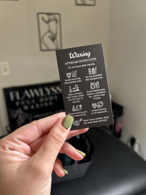 Aftercare Instructions