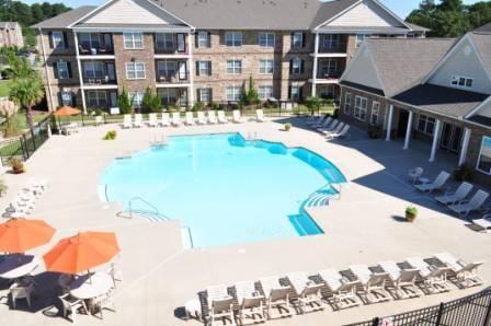 resort style pool and cabana