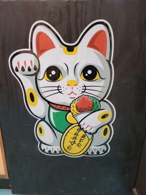 Cute artwork inside of the lucky cat!