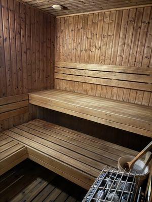Relax and recharge in our dry sauna. The perfect way to unwind after a hard workout.