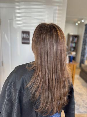 Fresh cut with cleaned up long layers