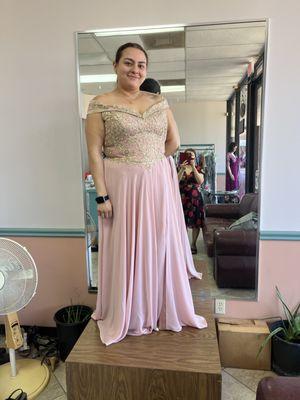 Our beautiful customer with alteration service for her stunning dress