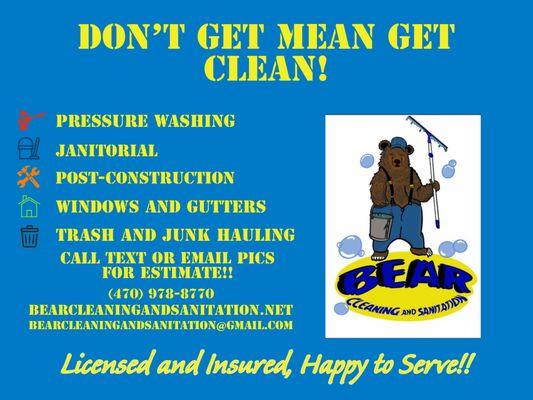 Bear Cleaning and Sanitation