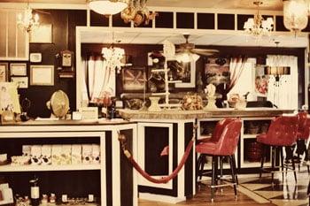 As you come into the wine bar area.