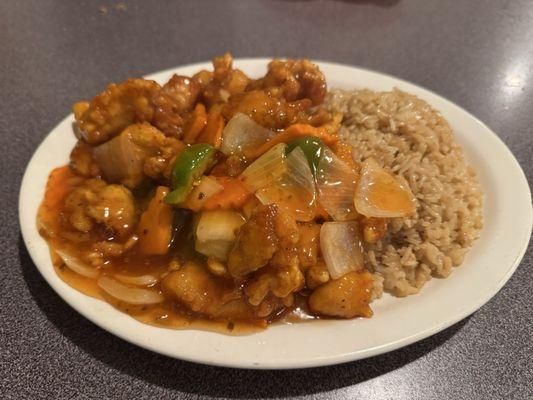 Sweet and Sour Chicken with Fried Rice