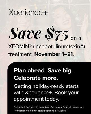 $75 Xeomin treatment until the 21st!