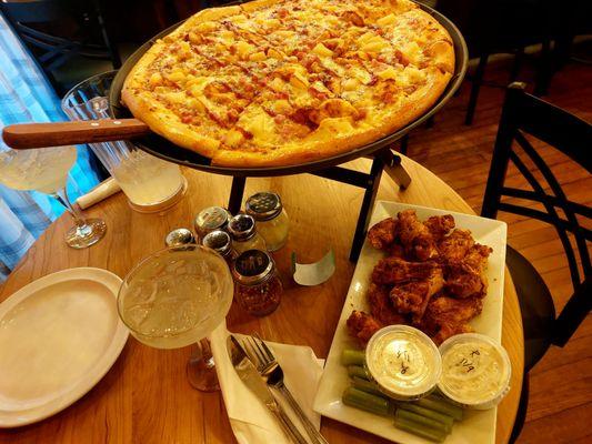 Best jerk wings of my life and worst Hawaiian of my life (sickly sweet with bbq sauce instead of red).