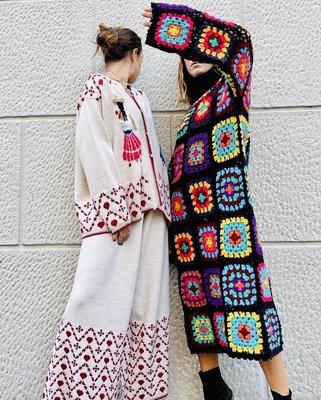 Fall/Winter '21 Granny Square Pull Over Sweater Coat, made in Italy