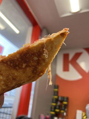 Good undercarriage from conveyer belt pizza. Nice body and crunch