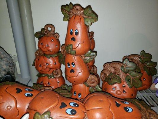 Adorable stacked pumpkins