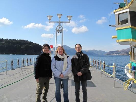Yuki (previous student then intern), Michelle (Me) and Wataru (previous intern) at Hakone, Japan