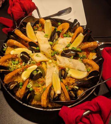 Beautifully prepared and presented paella. Thank you, Chef Michel!