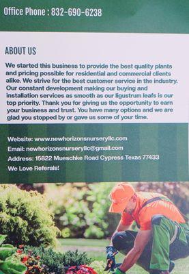 New Horizons Nursery & Landscaping