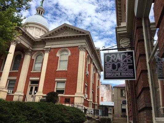 front door (courthouse side) of building