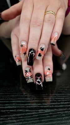 Hard Gel Full Set with Extra Nail Art