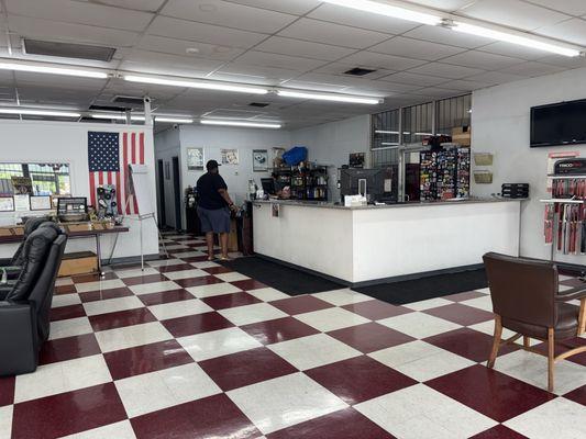 Waiting area with free coffee