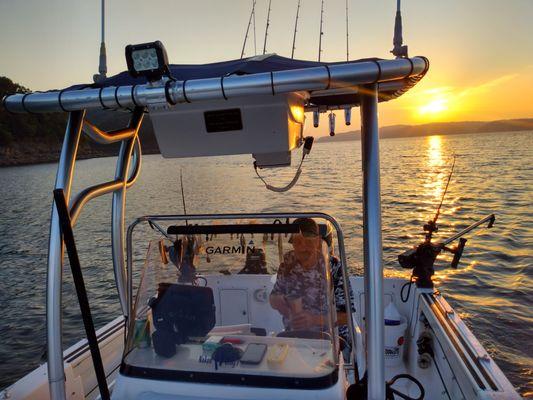 Rigging for the early morning striper bite.
