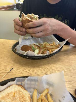 Sandwich on the lunch special....chicken cheese steak sandwich