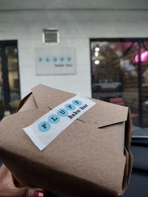 Box of cookies and front door