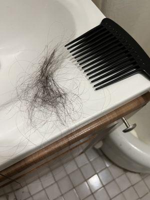 Shedding after combing through hair after wearing it for 10 min. It was detangled and matted like crazy and the shedding wont atop
