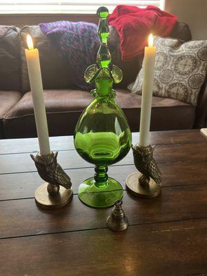 Candle holders, bell and the electric candles with remote came from Wild Things! Love love love them. The candle holders are metal!