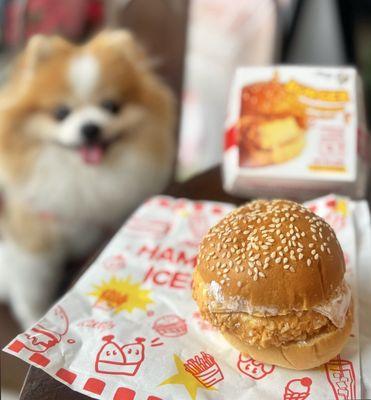 Fried Chicken Ice Cream Burger, salted butter flavor ($4.99)