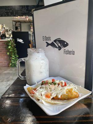 Fish Taco and Horchata