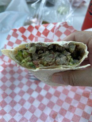 Carne asada burrito...no rice!