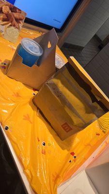 Double Quarterpound Deluxe Meal Powerade and Double Filet-O-Fish Meal and Coke Zero!