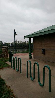 Bike parking, restrooms, and an actual payphone?!?!