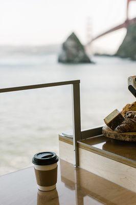 We serve coffee, espresso drinks, bagels and pastries.