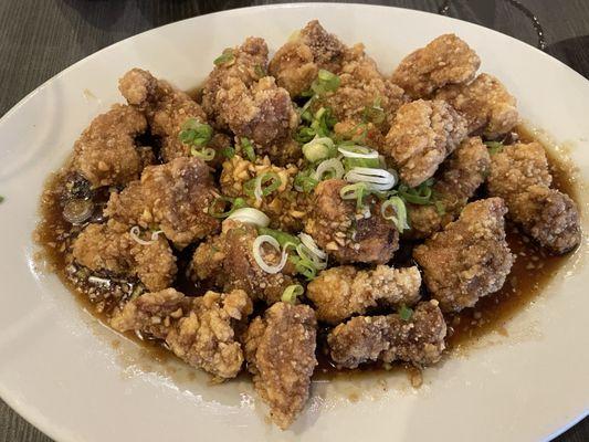 Crispy drunken pork ribs