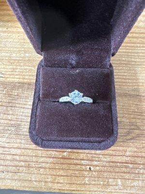 Silver Ring with GRA created Moissanite