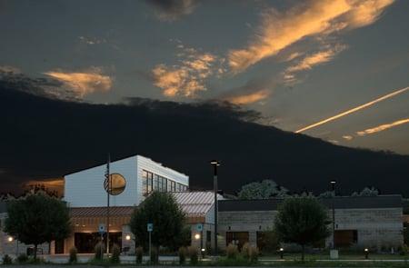 Fairmount branch at night.