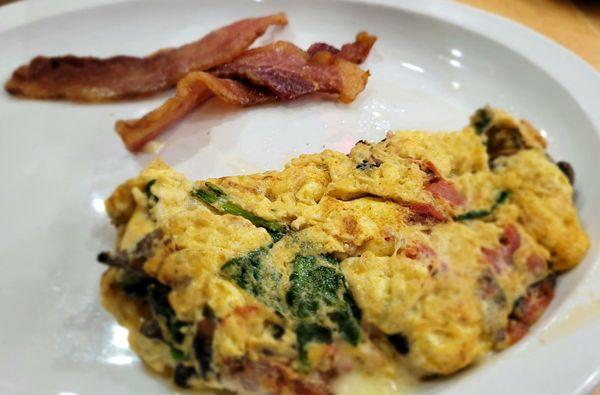 Spinach, Mushroom & Swiss Omelette w tomato