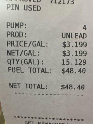 One of the cheaper gas stations in town.